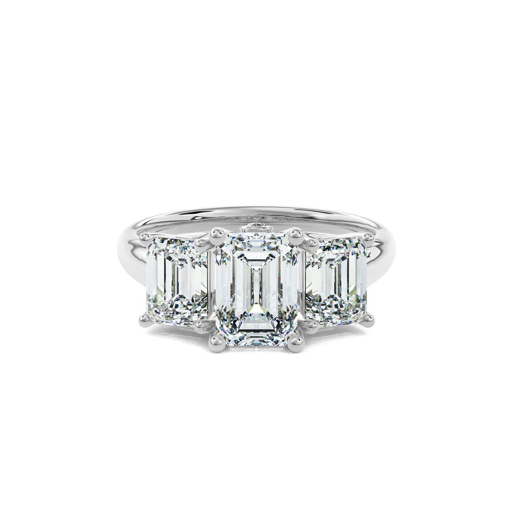 Daphnis Trinity Engagement Ring Emerald•White Gold