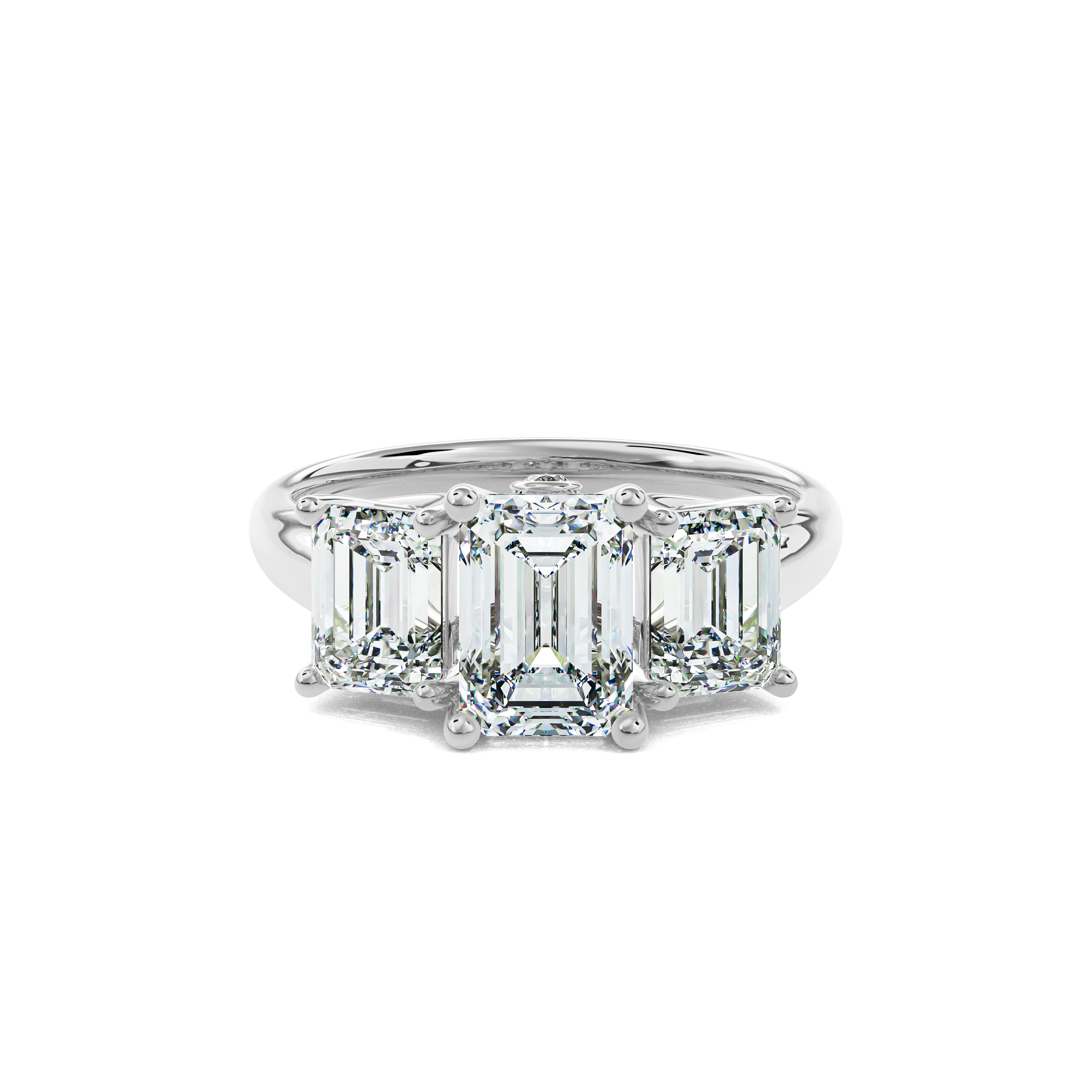 Daphnis Trinity Engagement Ring Emerald•White Gold