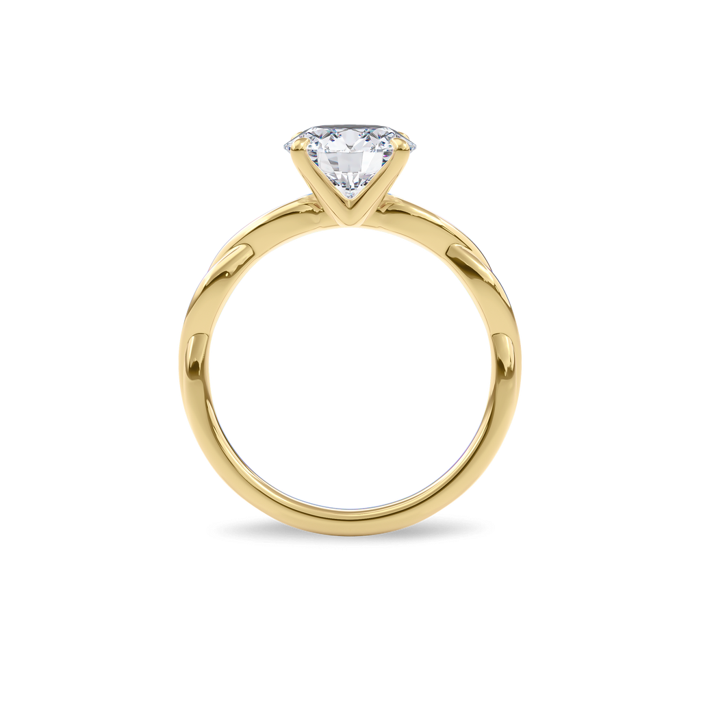 Rhea Twisted Engagement Ring Round•Yellow Gold