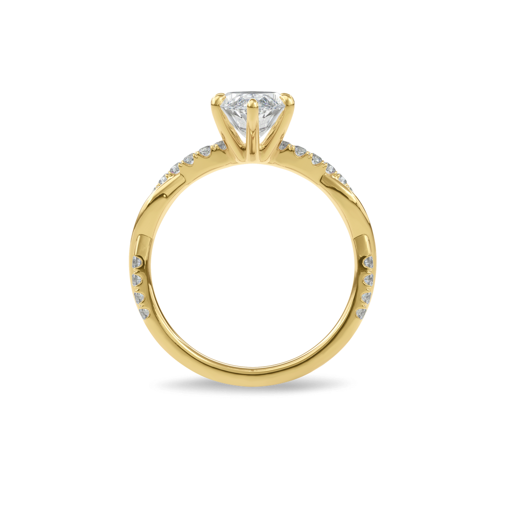 Rhea Twisted Pave Engagement Ring Marquise•Yellow Gold
