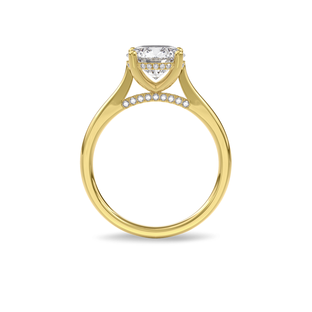 Elara Hidden Halo Salitaire Engagement Ring Round•Yellow Gold