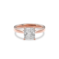 Elara Hidden Halo Salitaire Engagement Ring Radiant•Rose Gold