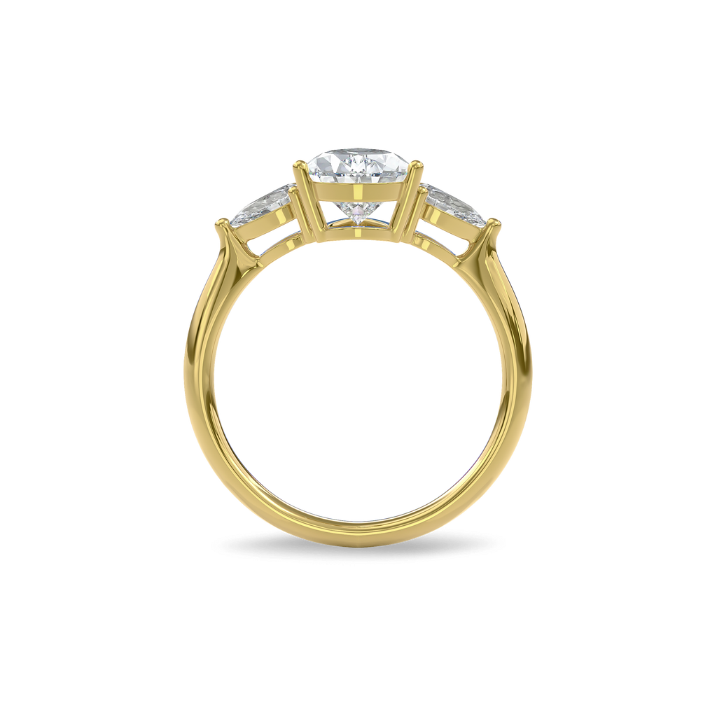 Daphnis Three Stones Engagement Ring Pear•Yellow Gold
