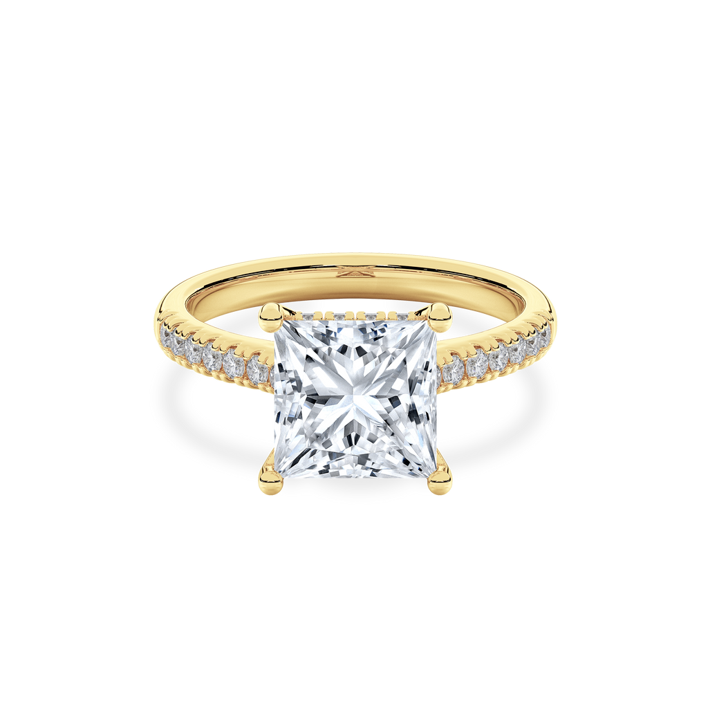 Hidden Halo II Princess Lab Grown Diamond Ring in 14K Gold
