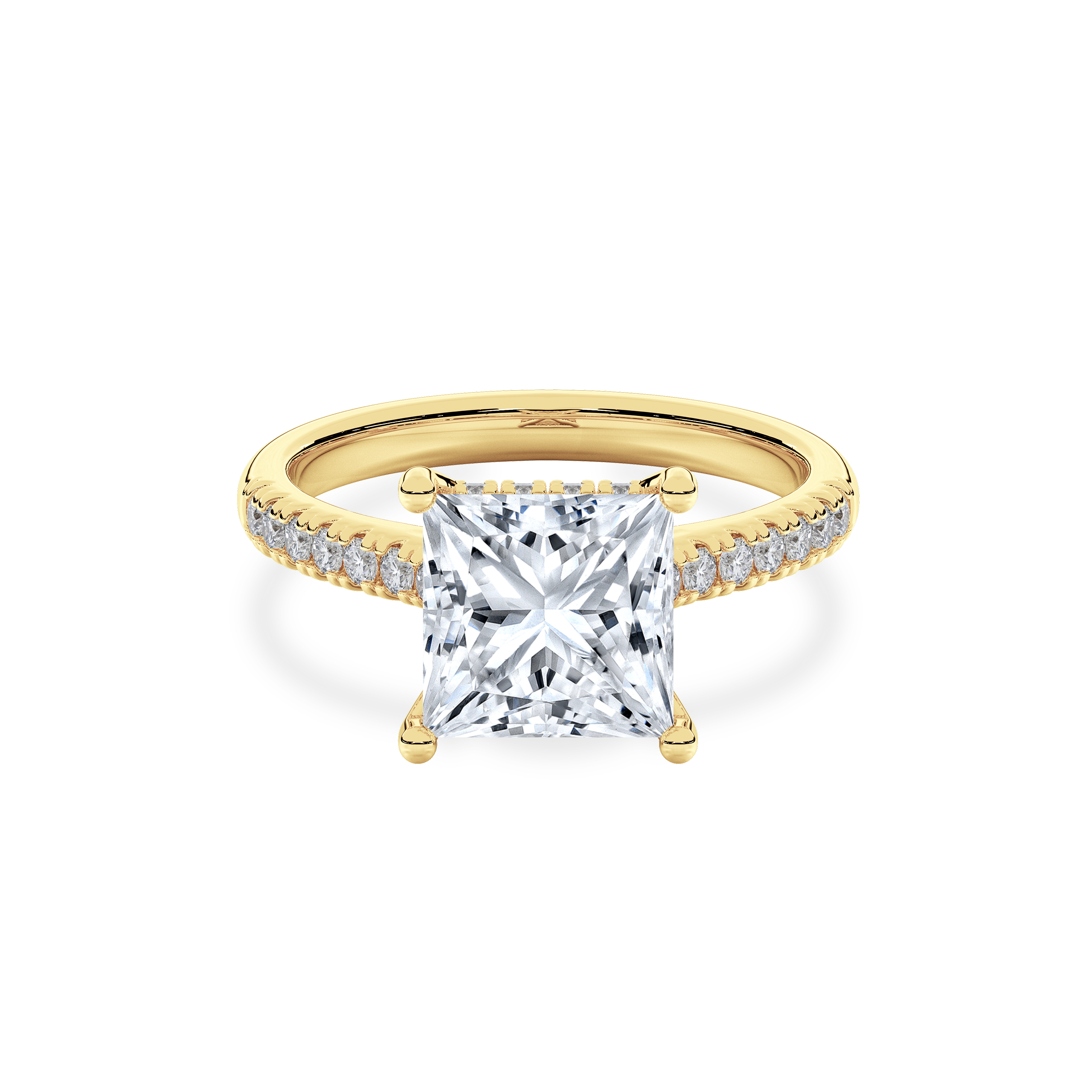 Hidden Halo II Princess Lab Grown Diamond Ring in 14K Gold
