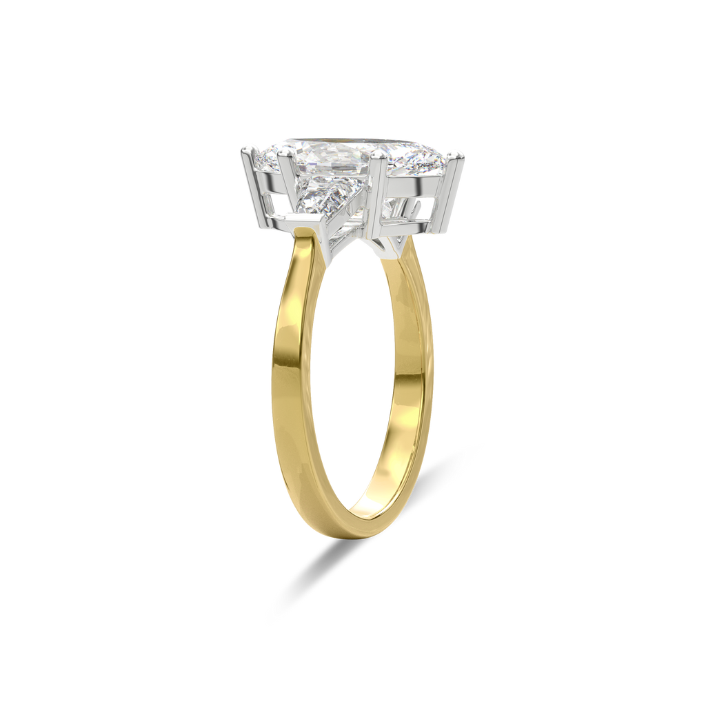Daphnis Three Stones Engagement Ring Marquise•Yellow Gold