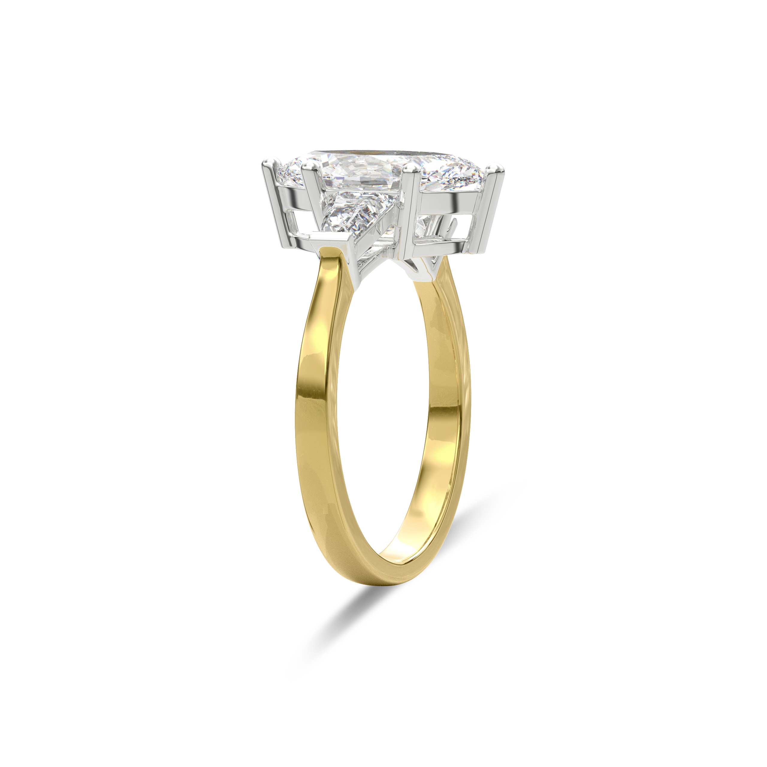 Daphnis Three Stones Engagement Ring Marquise•Yellow Gold