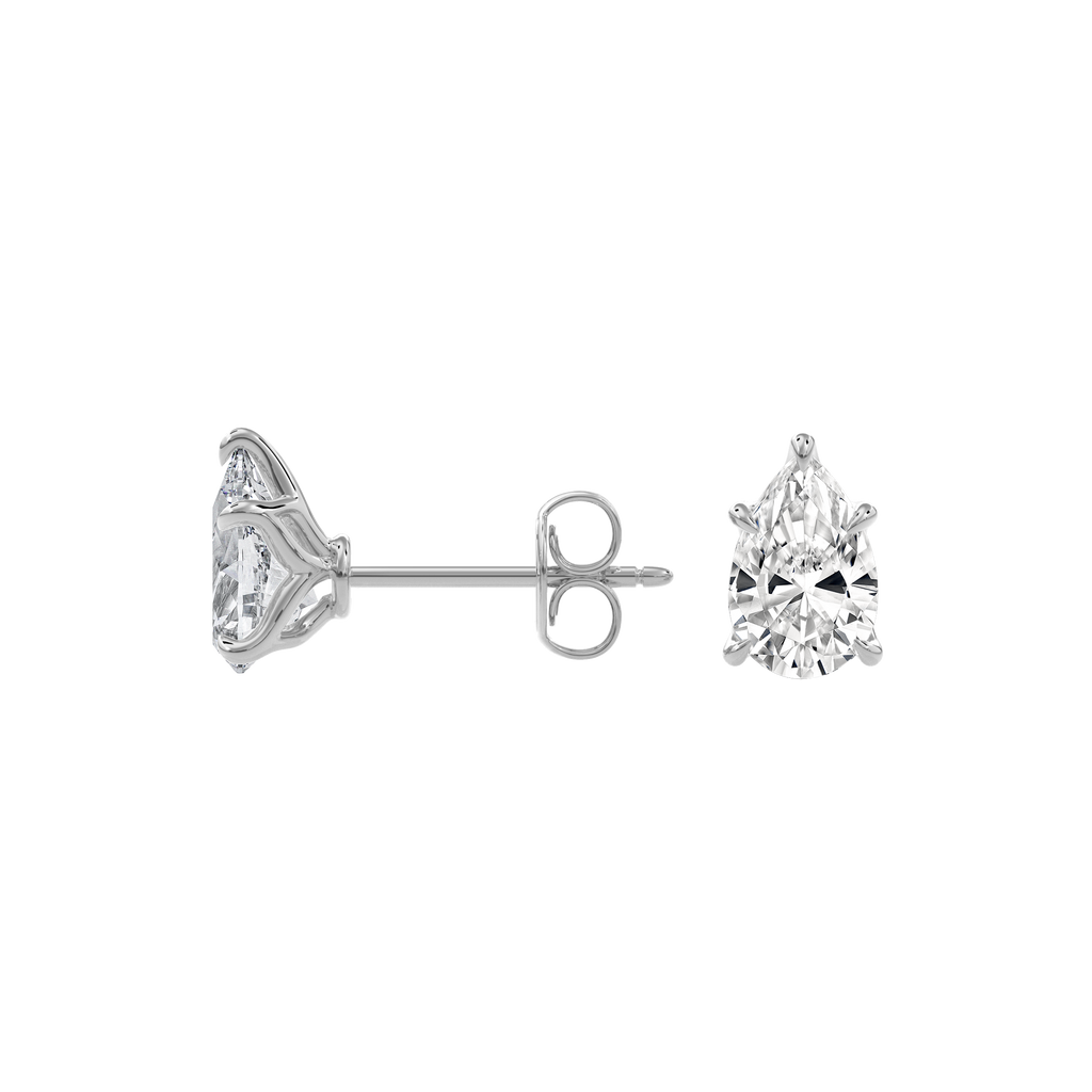 Dia Solitaire Single Stud Earring Pear•White Gold