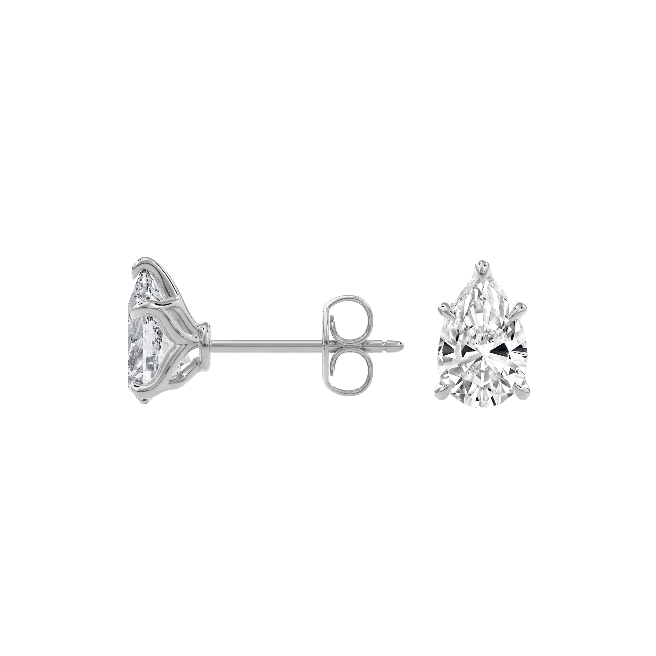 Dia Solitaire Single Stud Earring Pear•White Gold