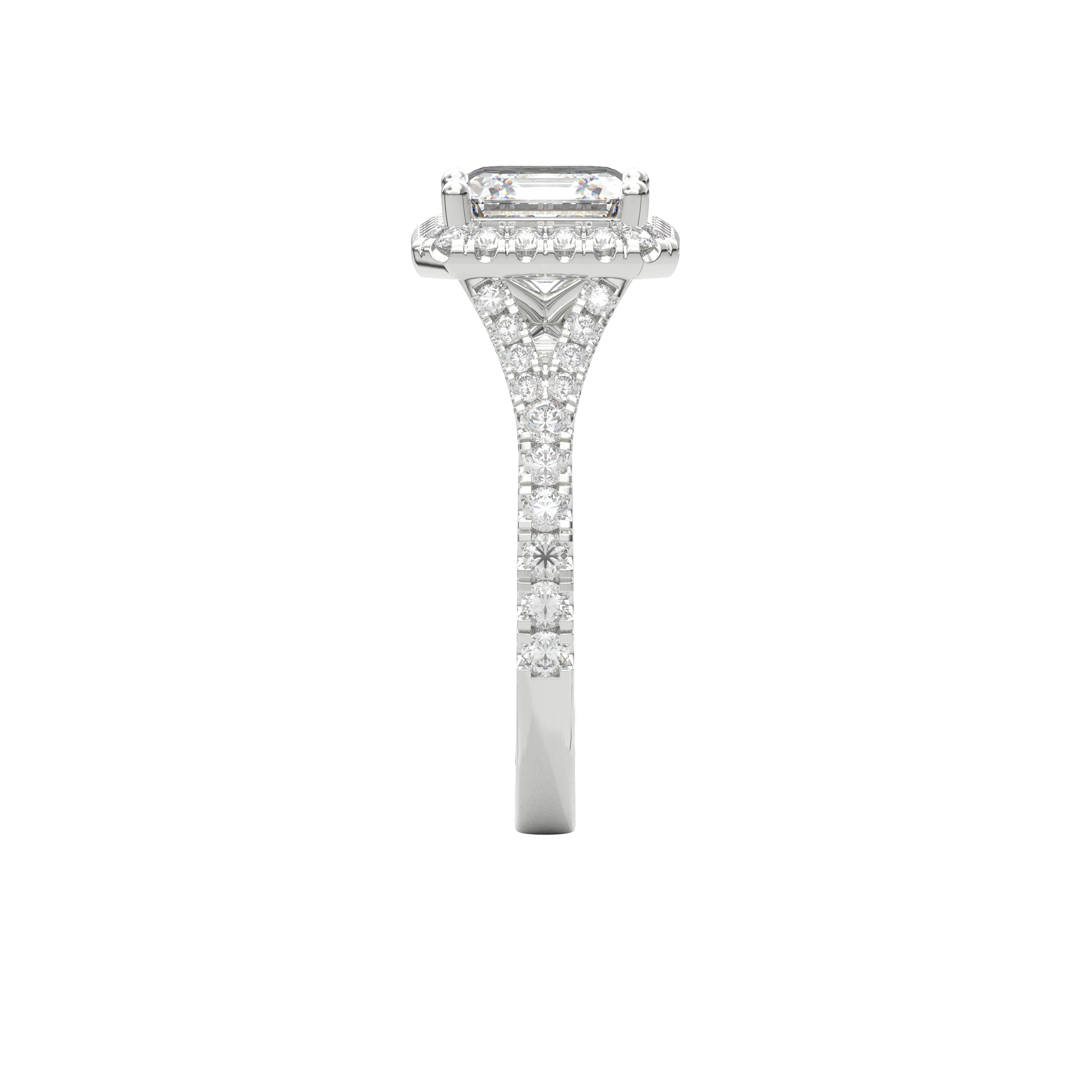 Elara Vintage Inspired Engagement Ring Asscher•White Gold