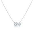 Round cut  Toi et Moi  Necklace in white gold