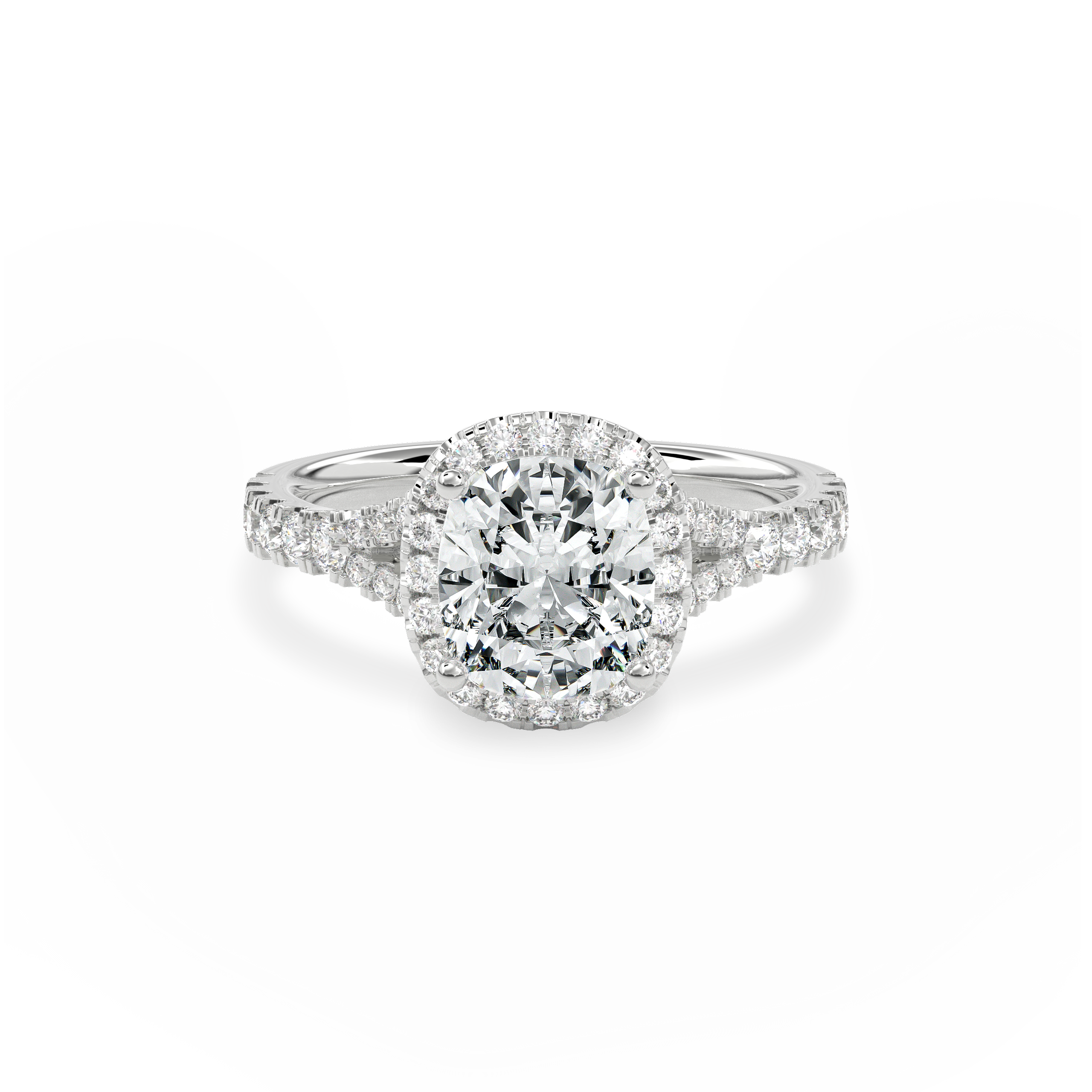 Elara Vintage Inspired Engagement Ring Cushion•White Gold