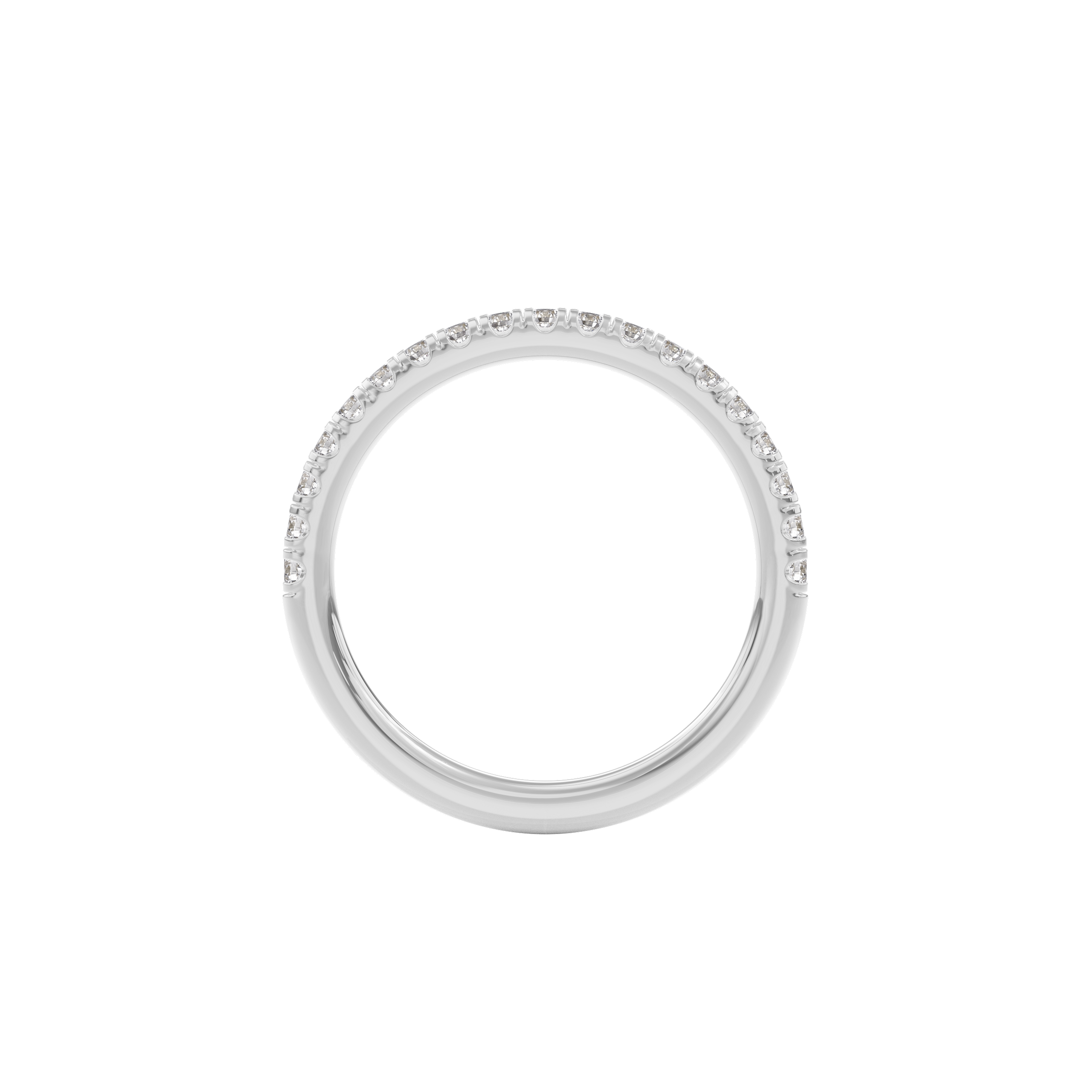 Wedding Bands Half Pave Band 1.8mm•White Gold