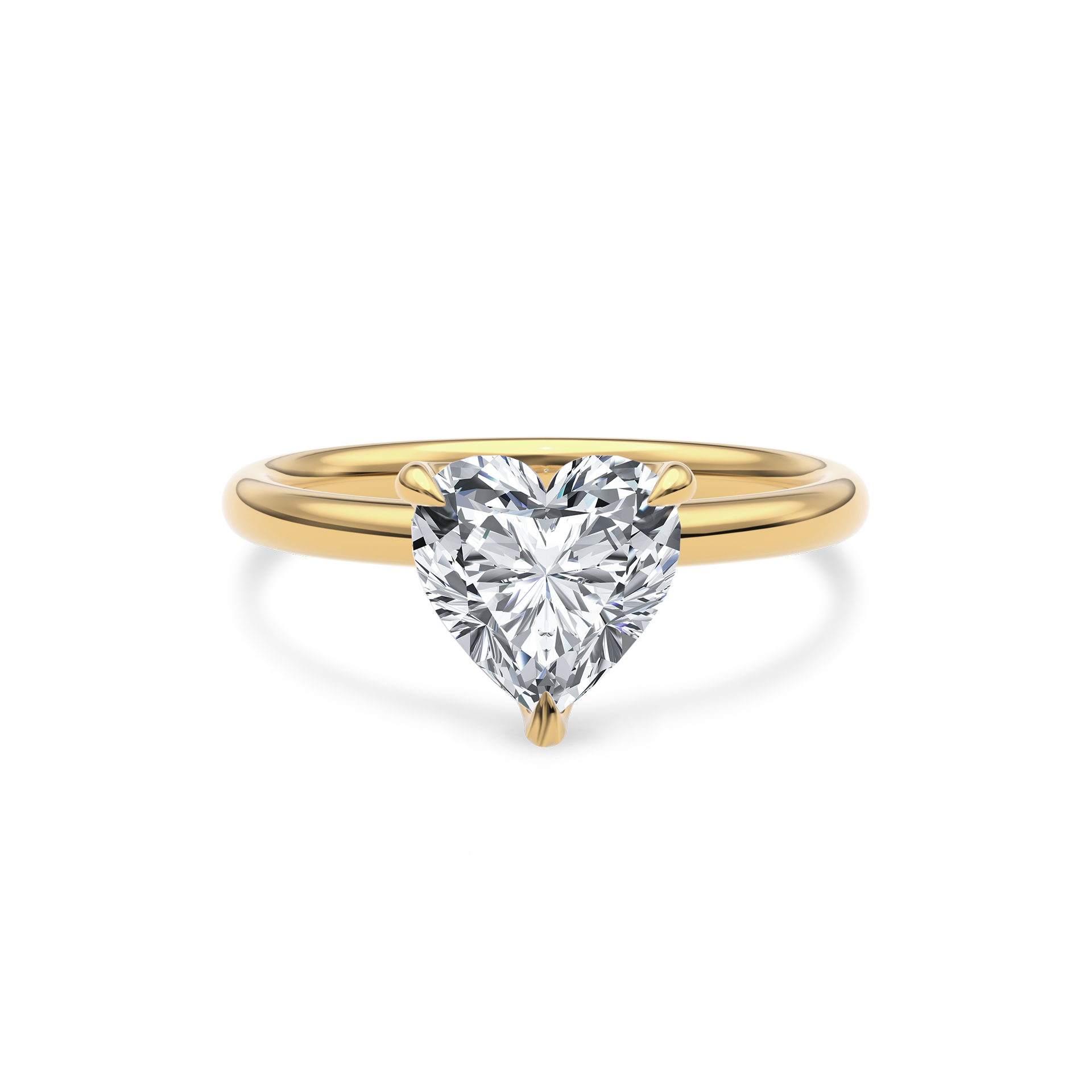 Dia Solitaire Engagement Ring Heart•Yellow Gold