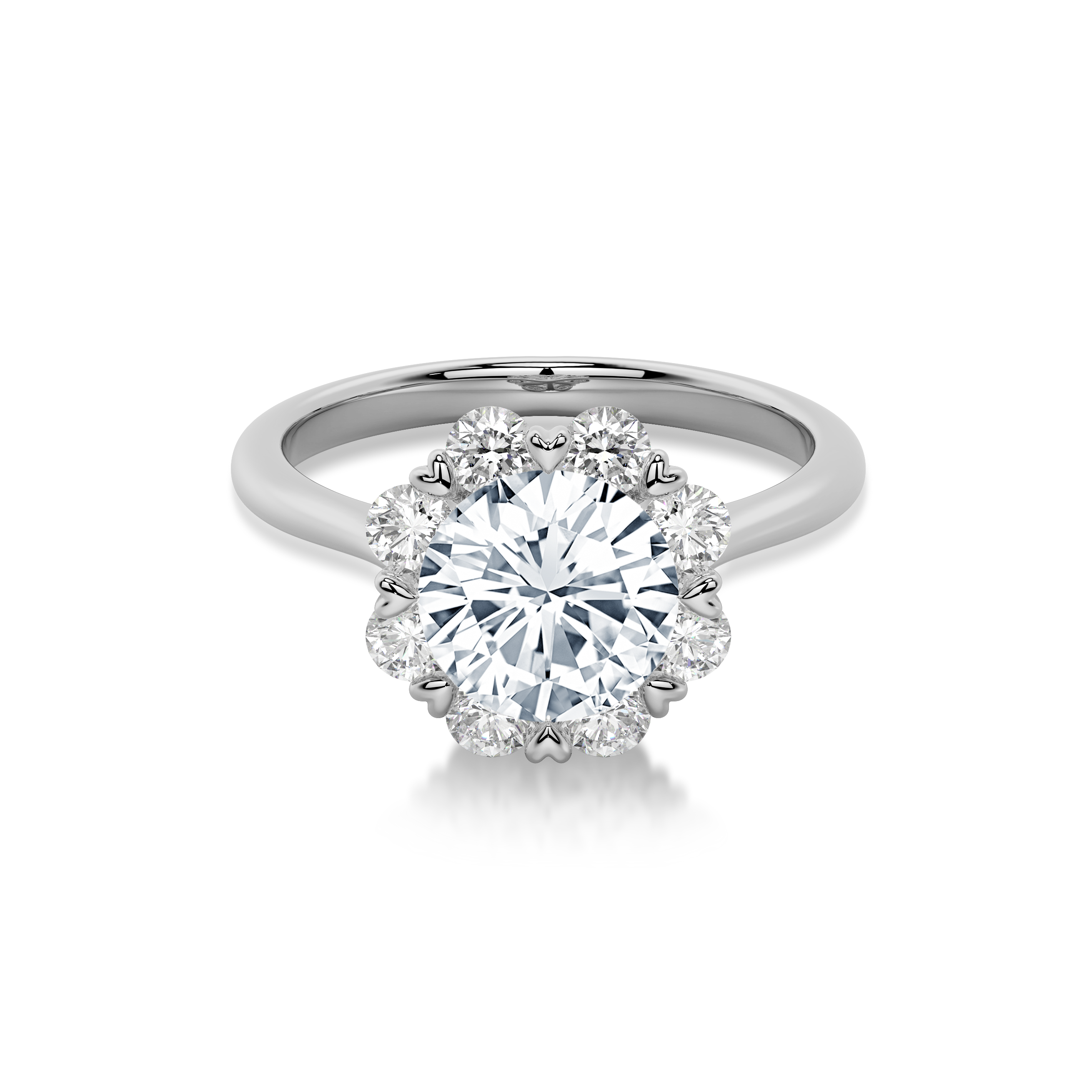 Bouquet Ring Round White Gold