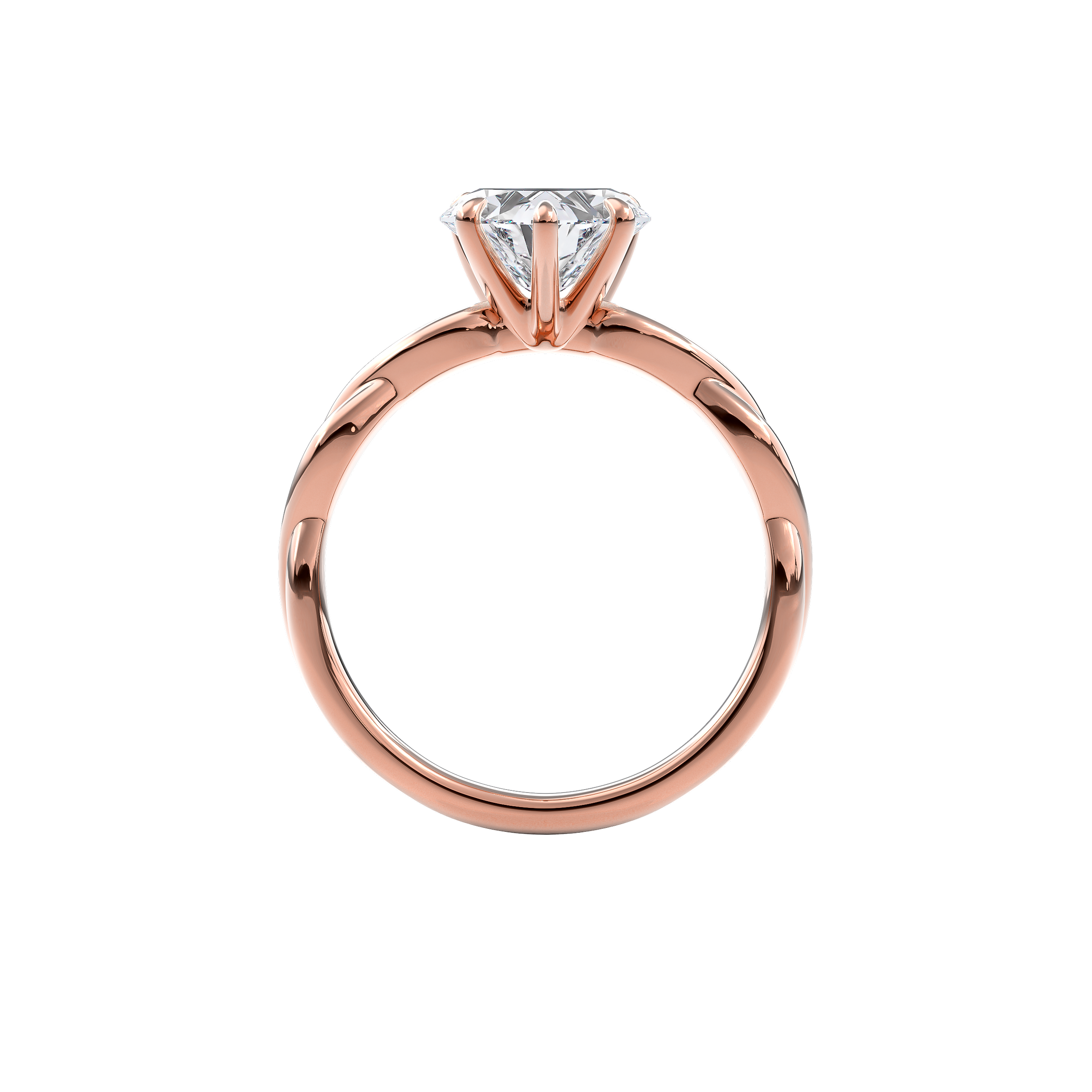 Rhea Twisted Engagement Ring Heart•Rose Gold