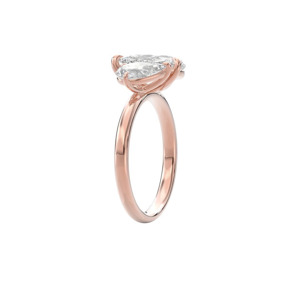 Callisto Two Stones Engagement Ring Pear•Rose Gold
