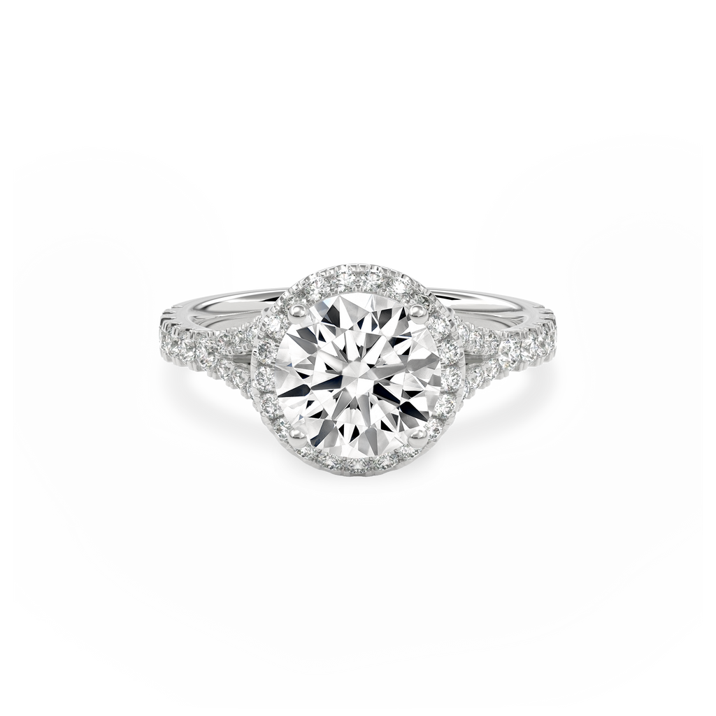 Elara Vintage Inspired Engagement Ring Round•White Gold