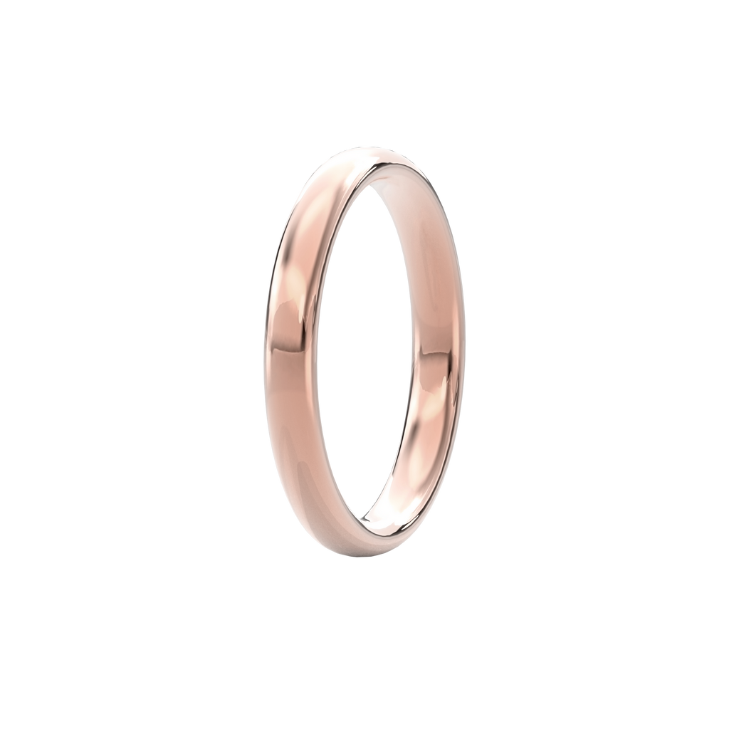Wedding Bands Round Band 3.3mm•Rose Gold