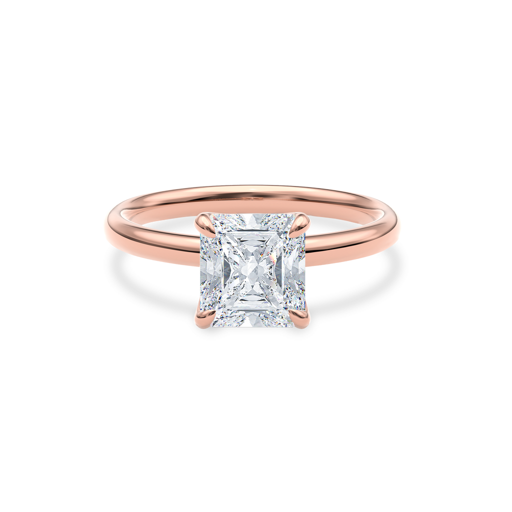 Dia Solitaire Engagement Ring Radiant•Rose Gold