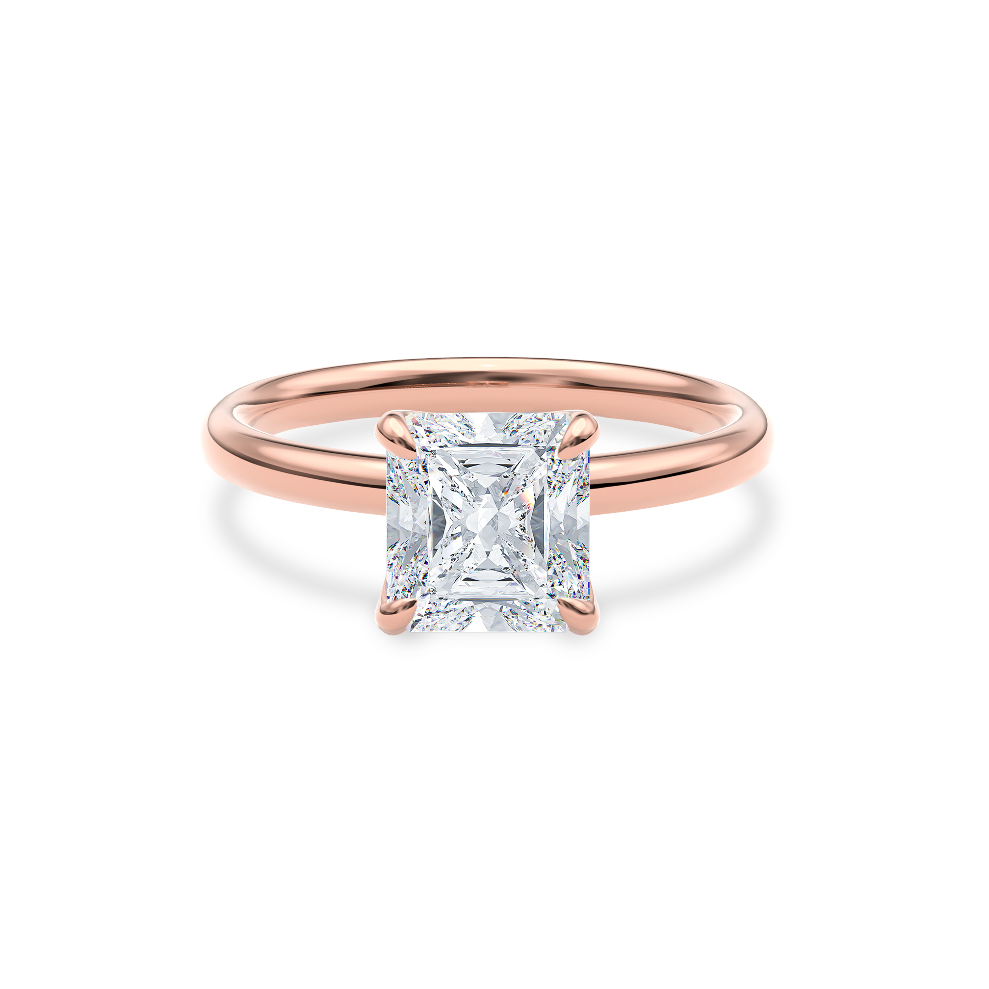 Dia Solitaire Engagement Ring Radiant•Rose Gold