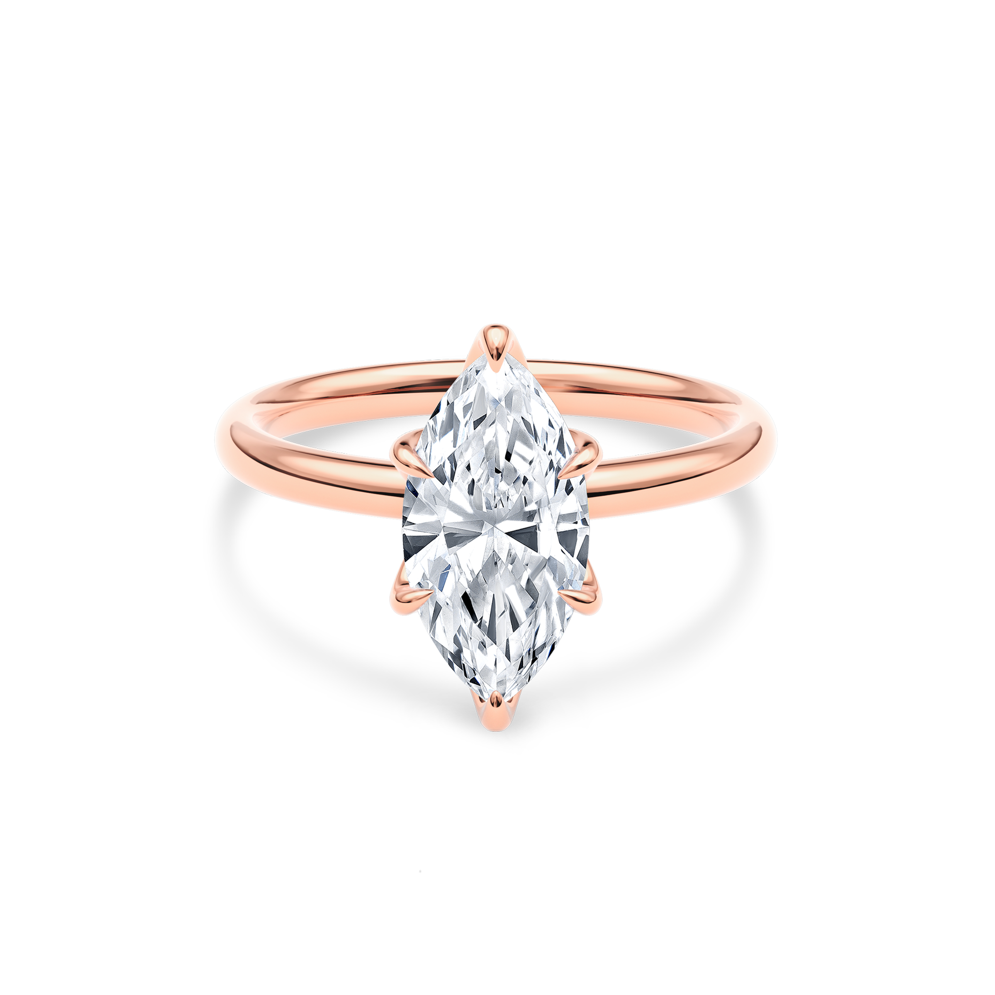 Dia Solitaire Engagement Ring Marquise•Rose Gold