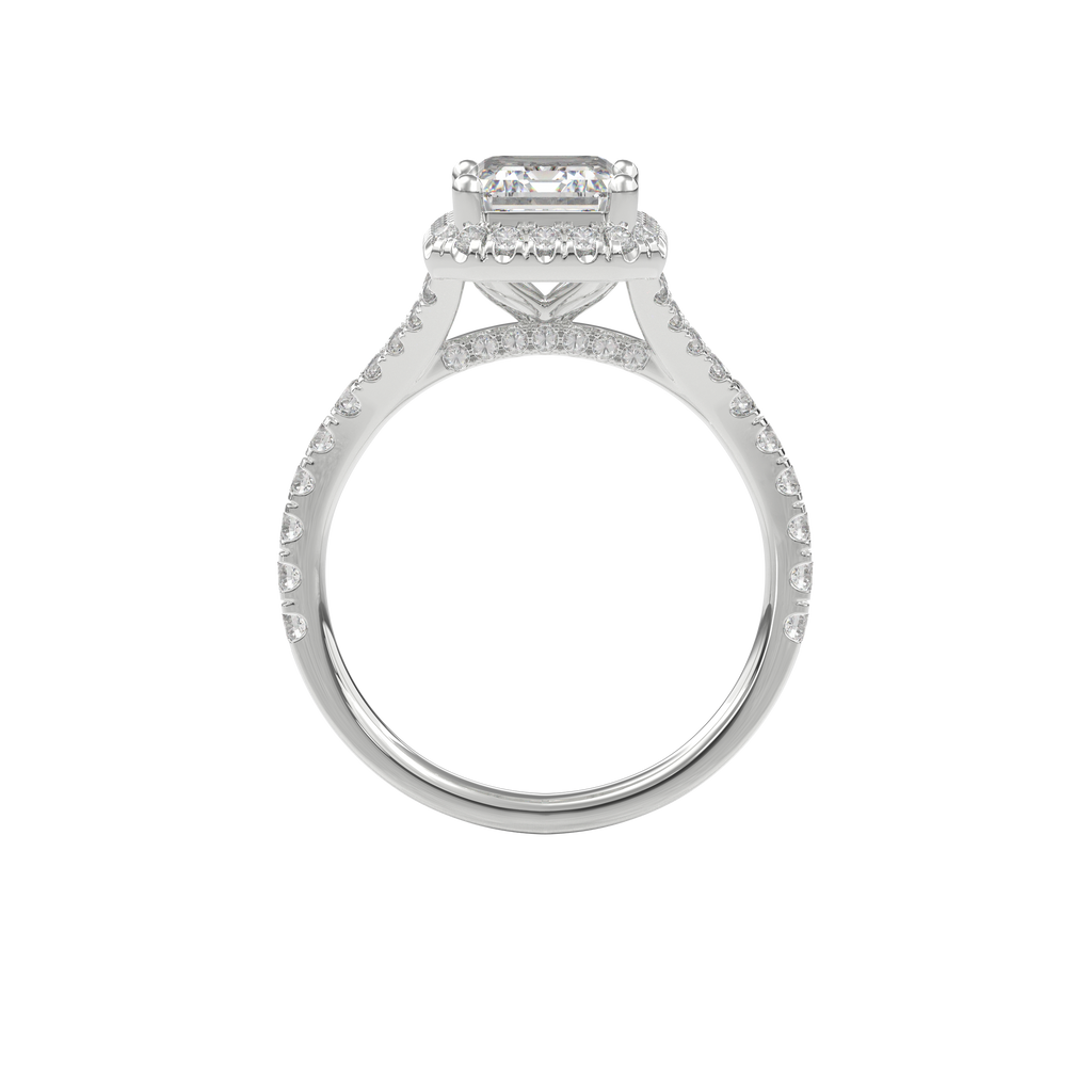 Elara Vintage Inspired Engagement Ring Emerald•White Gold