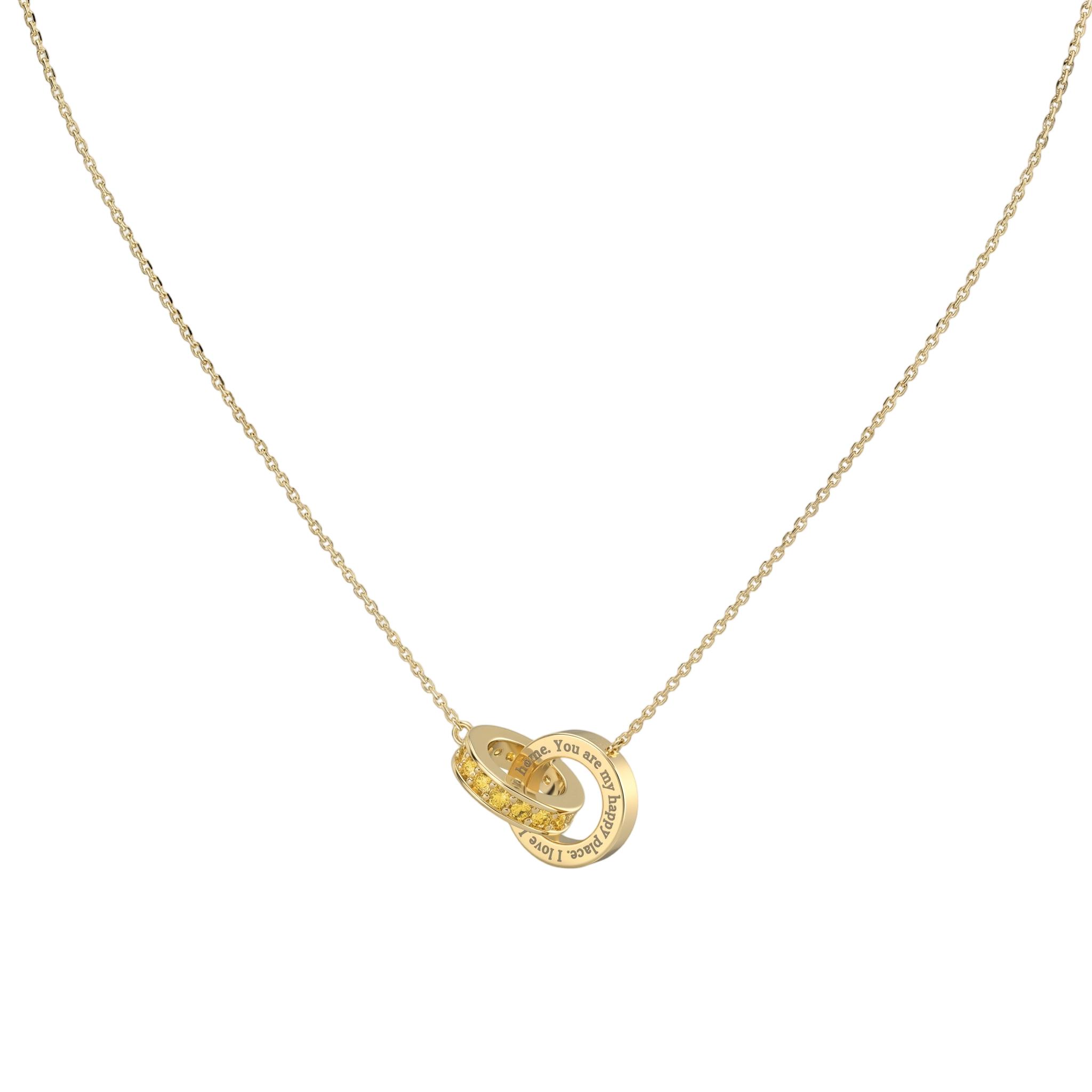 Infinite Linked Circle Necklace – November Birthstone