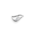 Pear  Luna Curve Ring in White Gold
