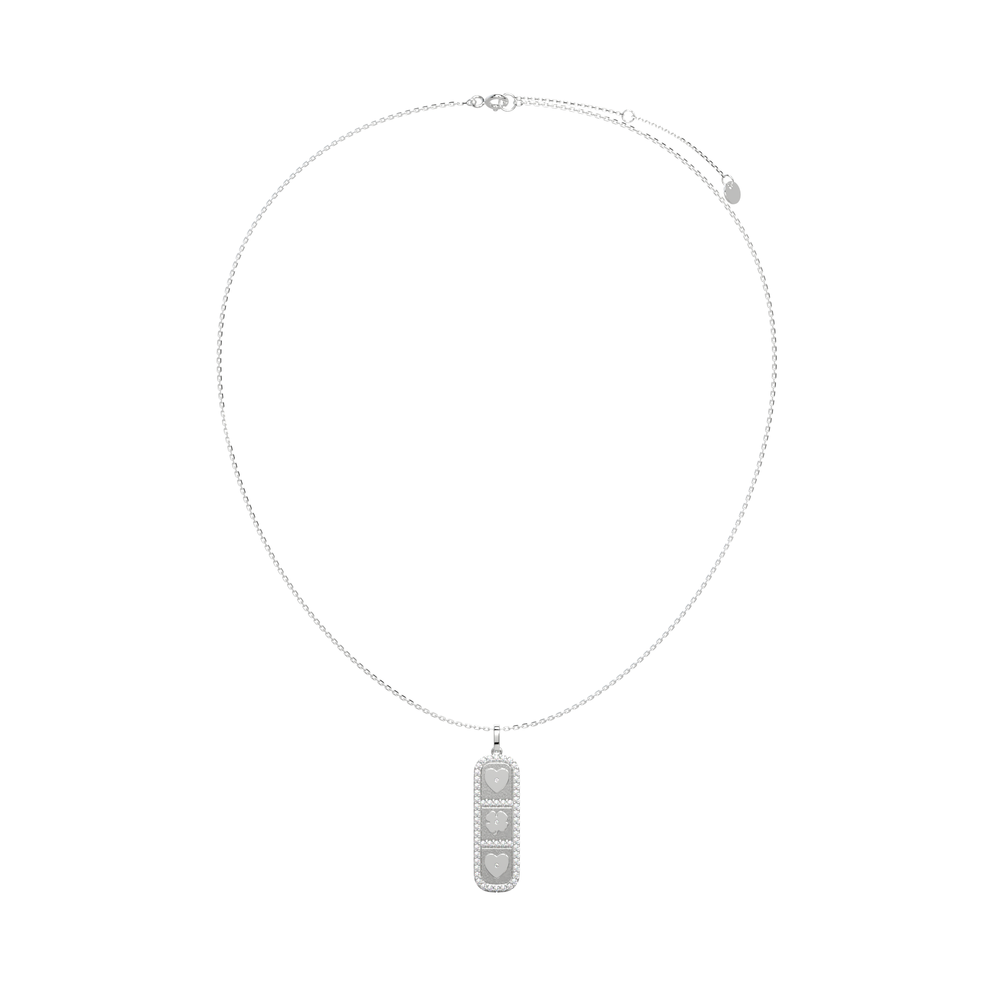 Rhodium Plated Elements Necklace SS25N003R