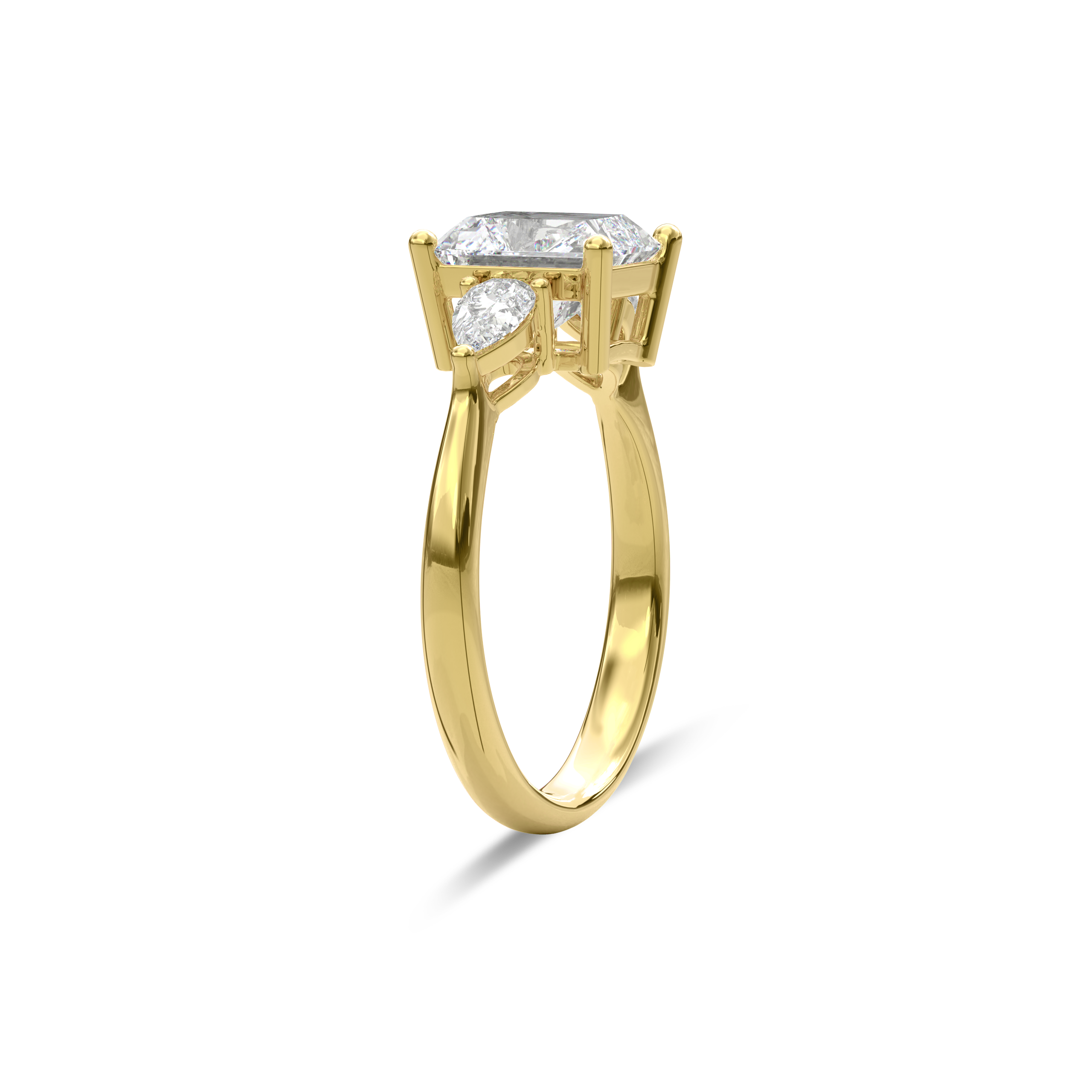 Daphnis Three Stones Engagement Ring Radiant•Yellow Gold