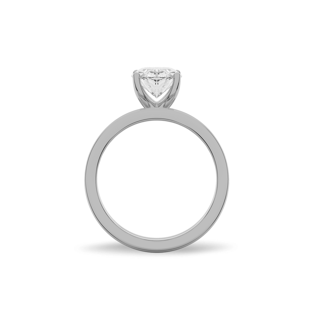 Channel Set Baguette Diamond Engagement Ring in 14k White Gold