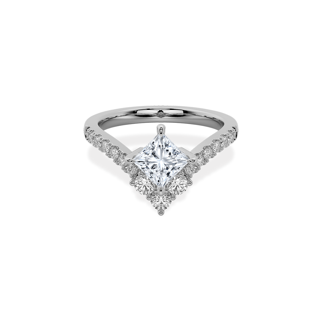 Princess Tiara Ring in 14k White Gold