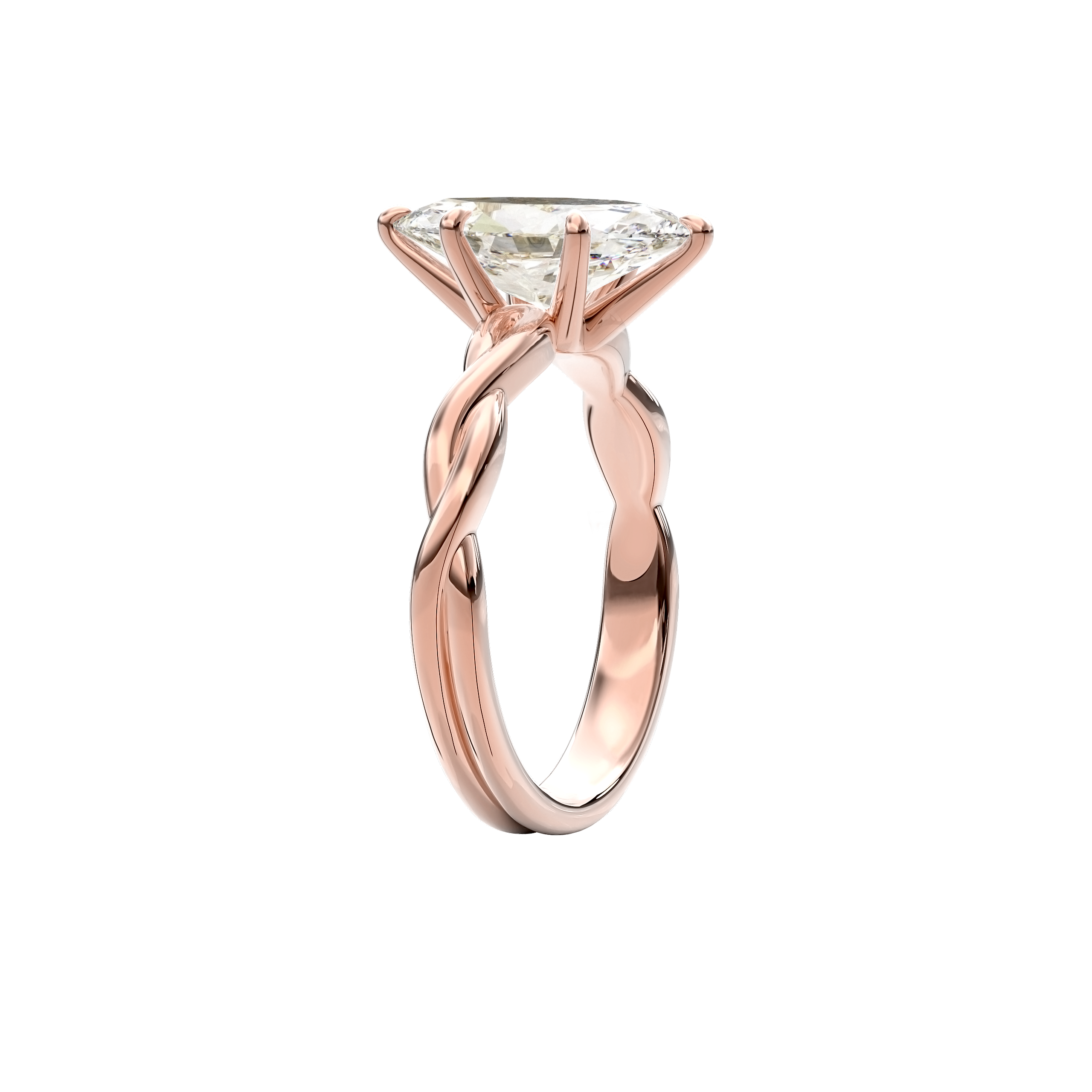 Rhea Twisted Engagement Ring Marquise•Rose Gold