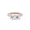 Callisto Two Stones Engagement Ring Emerald•Rose Gold