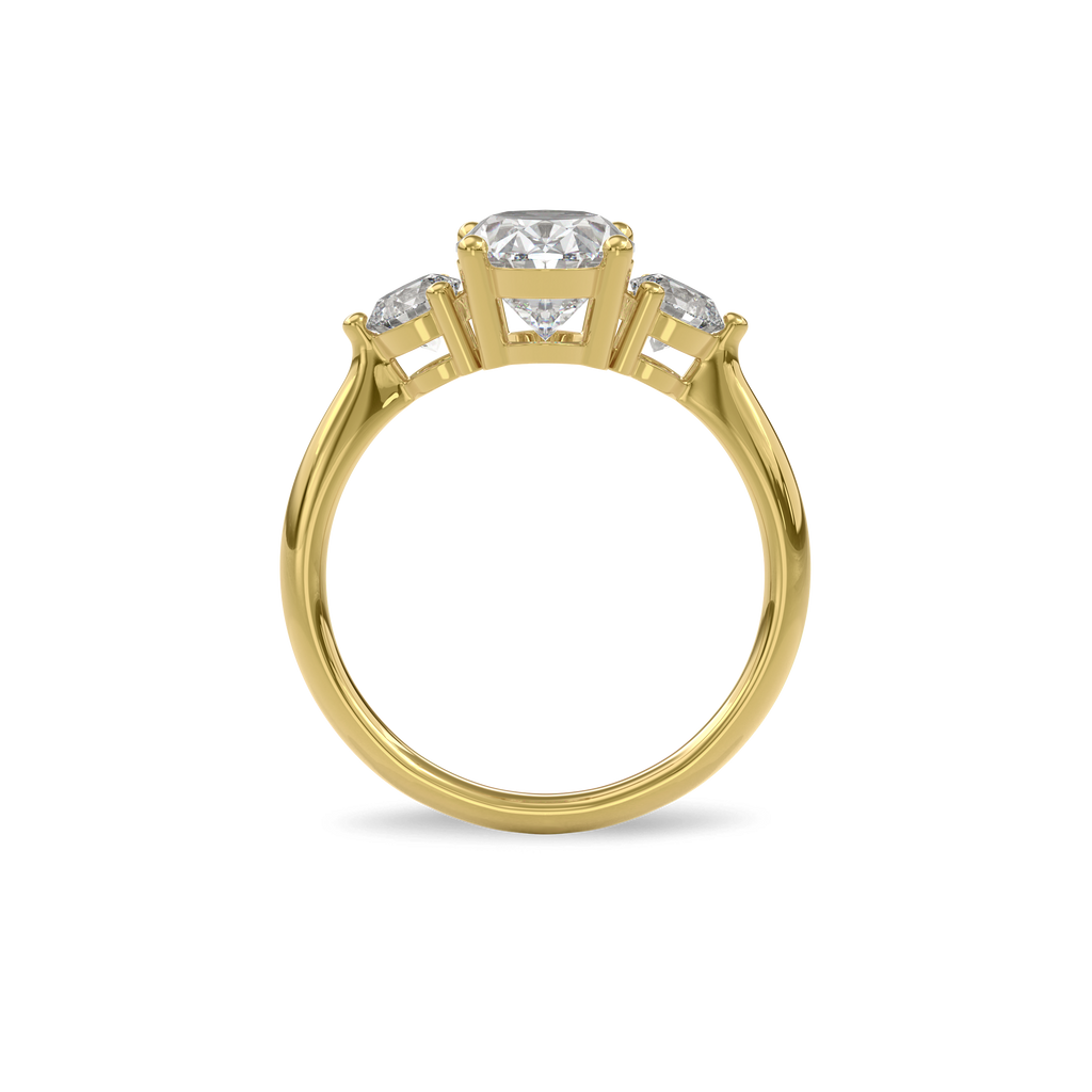 Daphnis Three Stones Engagement Ring Oval•Yellow Gold