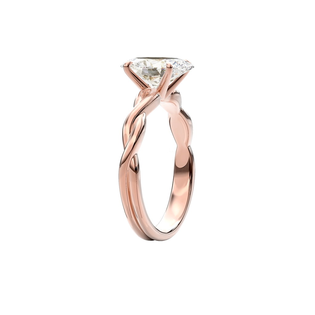 Rhea Twisted Engagement Ring Oval•Rose Gold