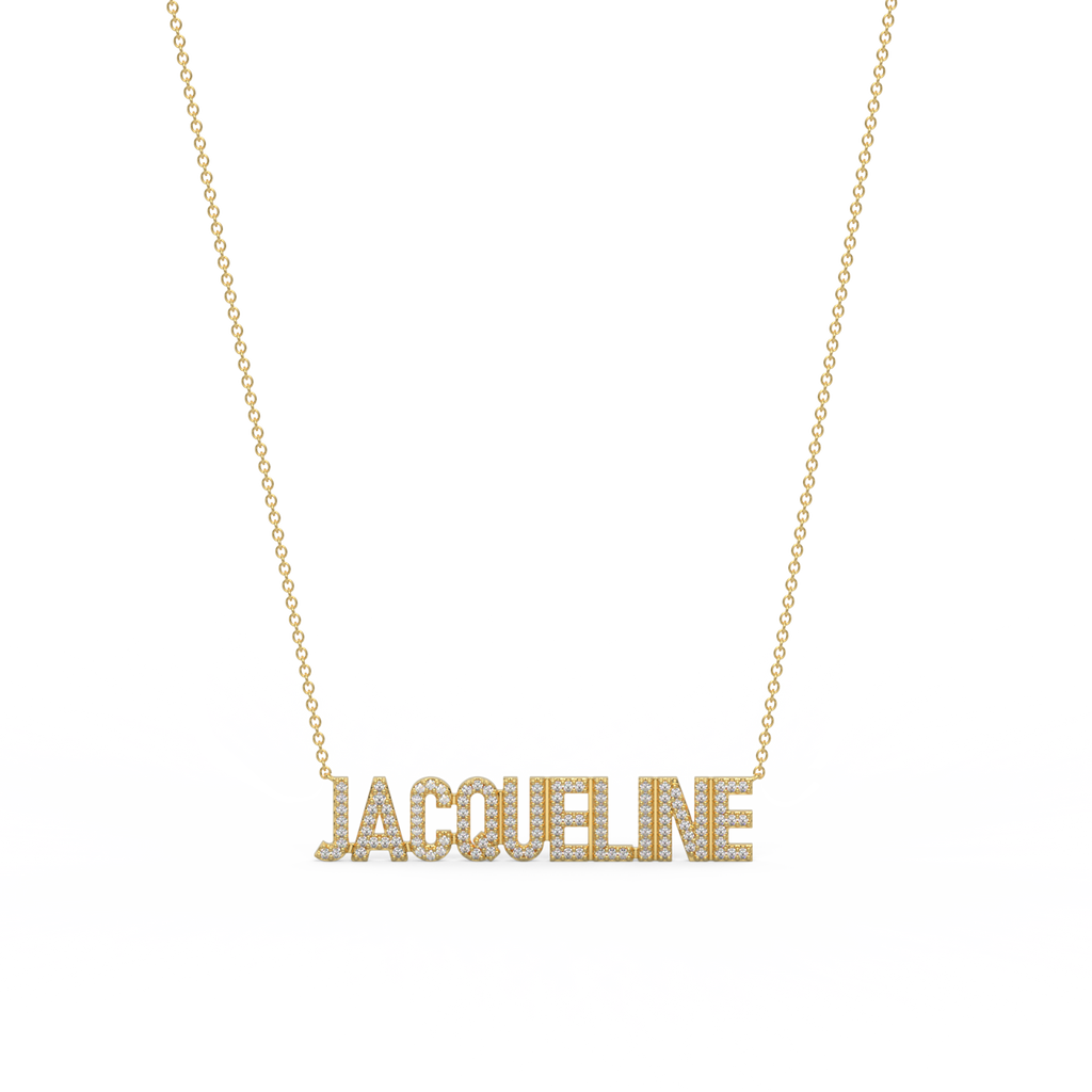 JAQUELINE Gold Plated Silver Signature name necklace AW24N002GD