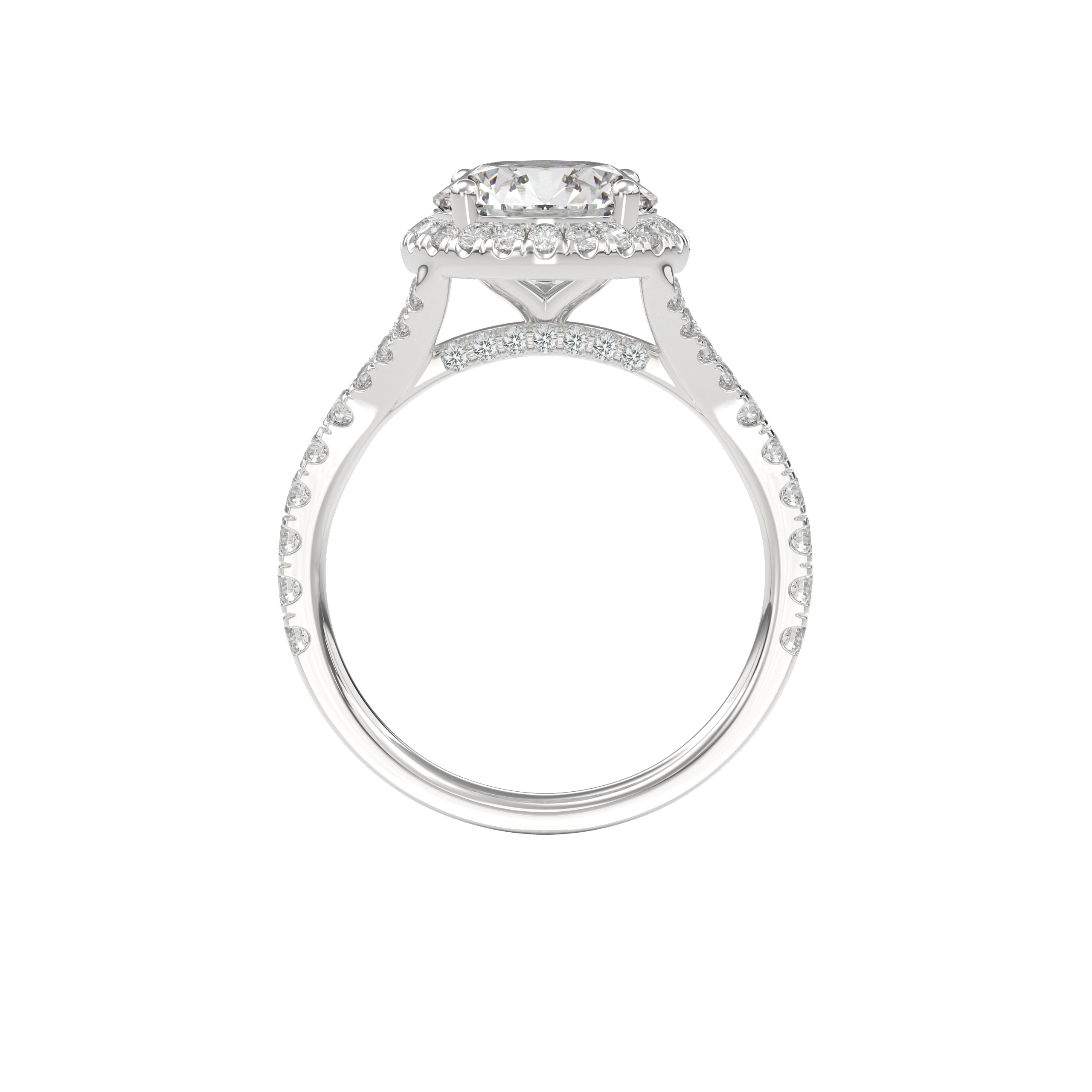 Elara Vintage Inspired Engagement Ring Round•White Gold