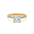 Dia Solitaire Pave Engagement Ring Radiant•Yellow Gold