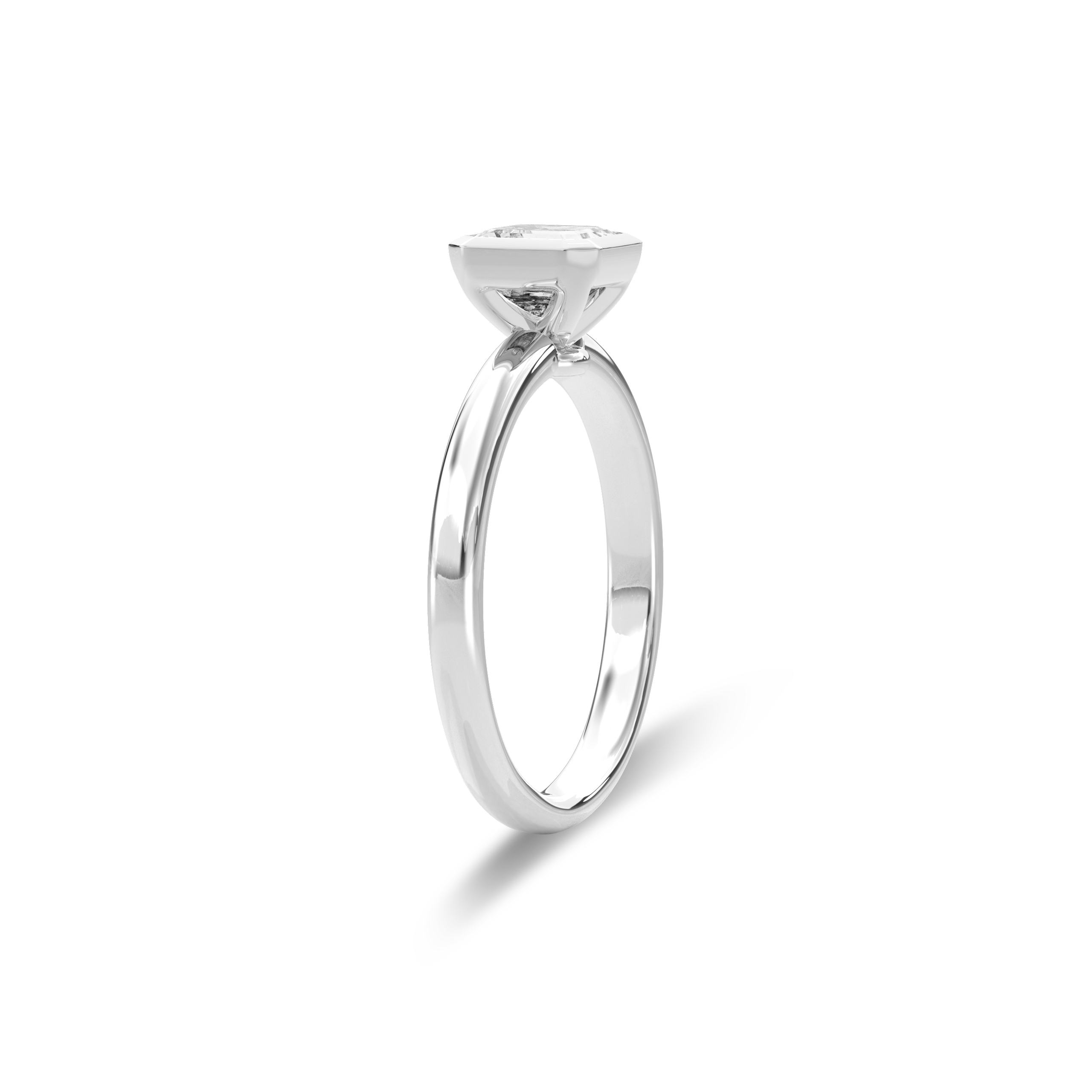 Bezel Ring Asscher•White Gold