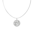 Rhodium Plated Round CircaCarve Necklace for Both Men and Women