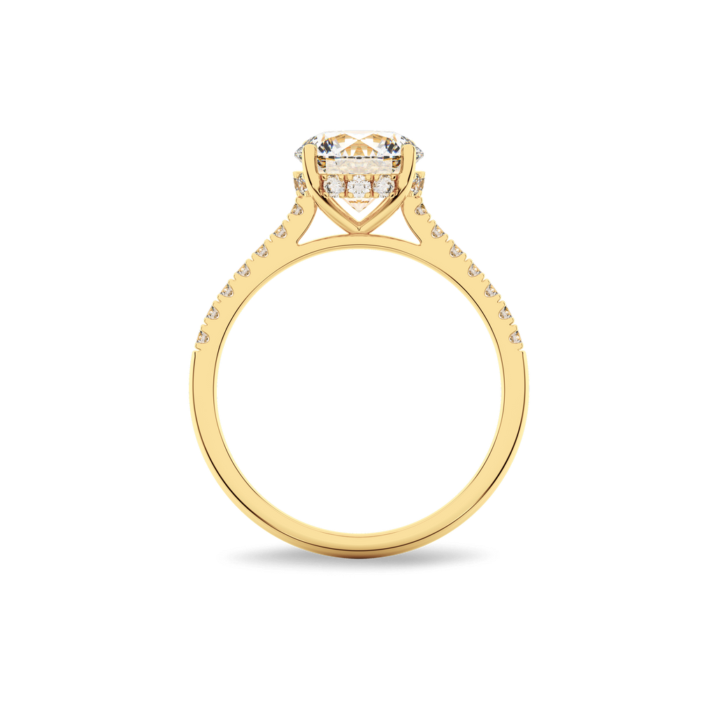 Hidden Halo II Round  Lab Grown Diamond Ring in 14K Gold