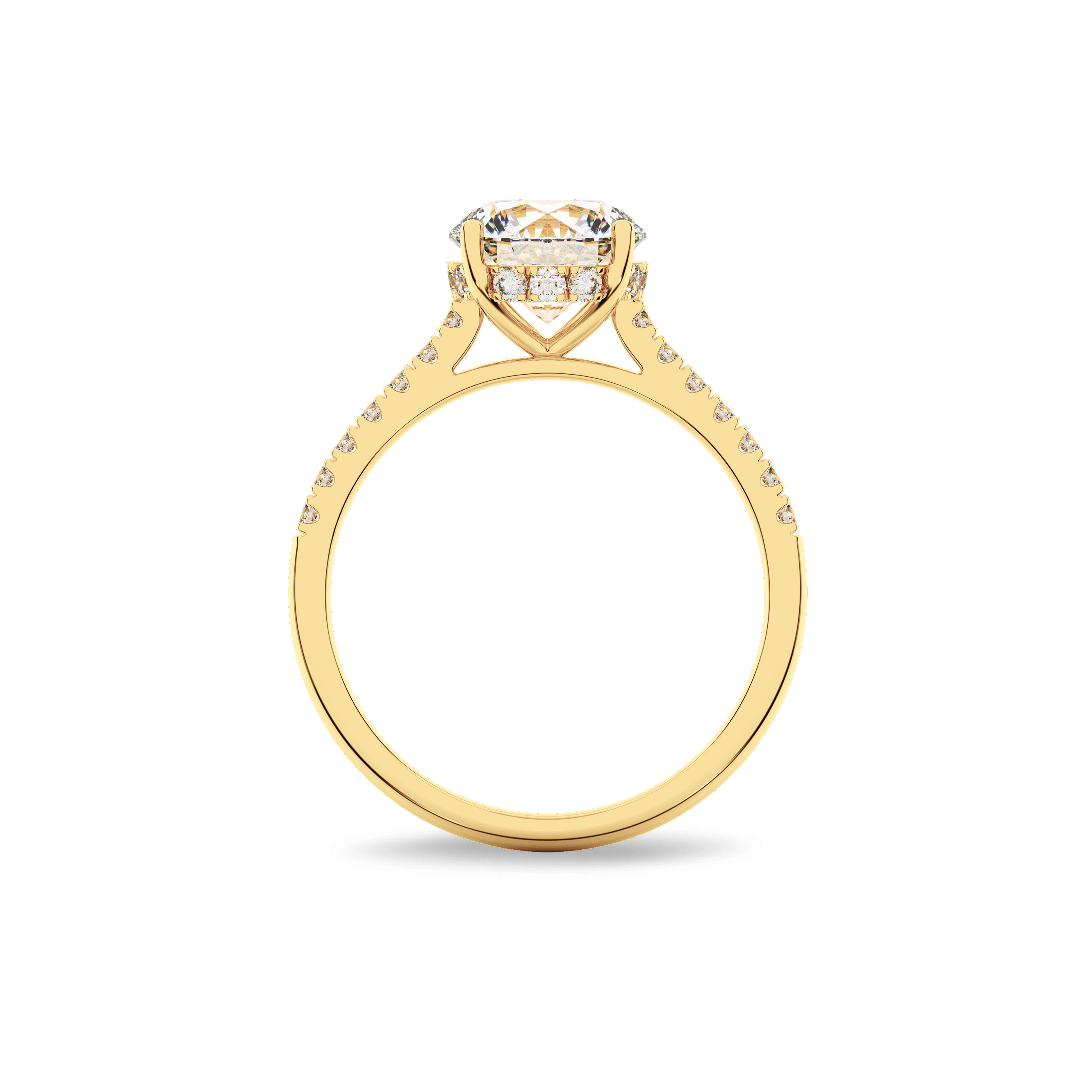 Hidden Halo II Round  Lab Grown Diamond Ring in 14K Gold