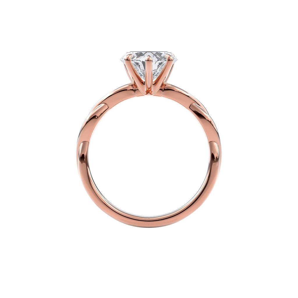 Rhea Twisted Engagement Ring Heart•Rose Gold