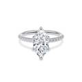 Dia Solitaire Pave Engagement Ring Marquise•White Gold