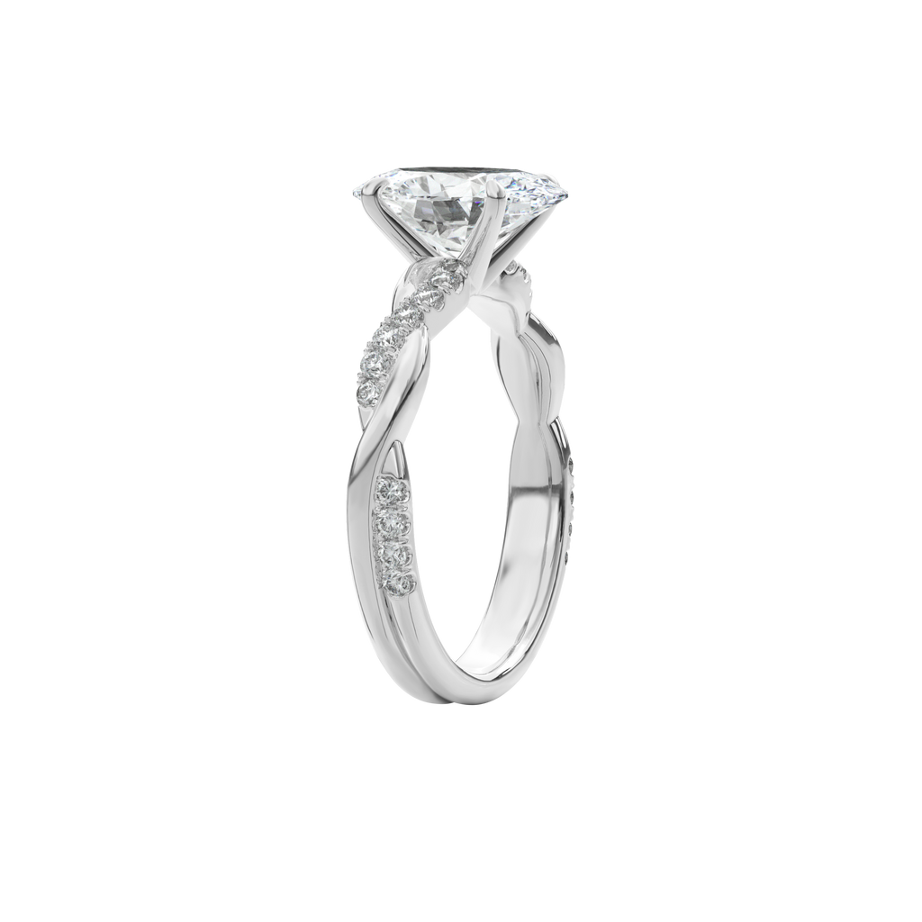 Rhea Twisted Pave Engagement Ring Oval•White Gold