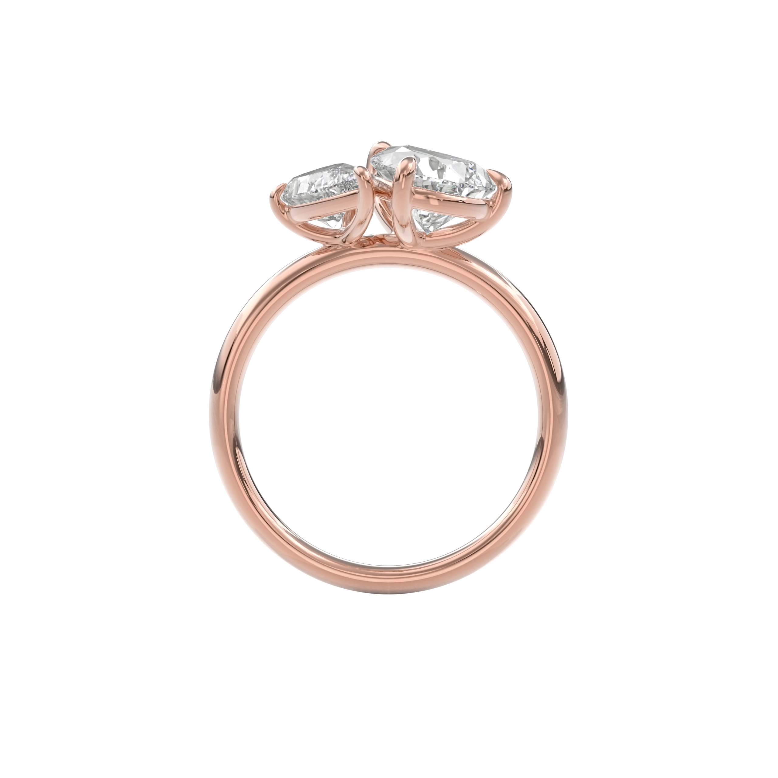 Callisto Two Stones Engagement Ring Pear•Rose Gold