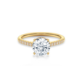 Hidden Halo II Round  Lab Grown Diamond Ring in 14K Gold