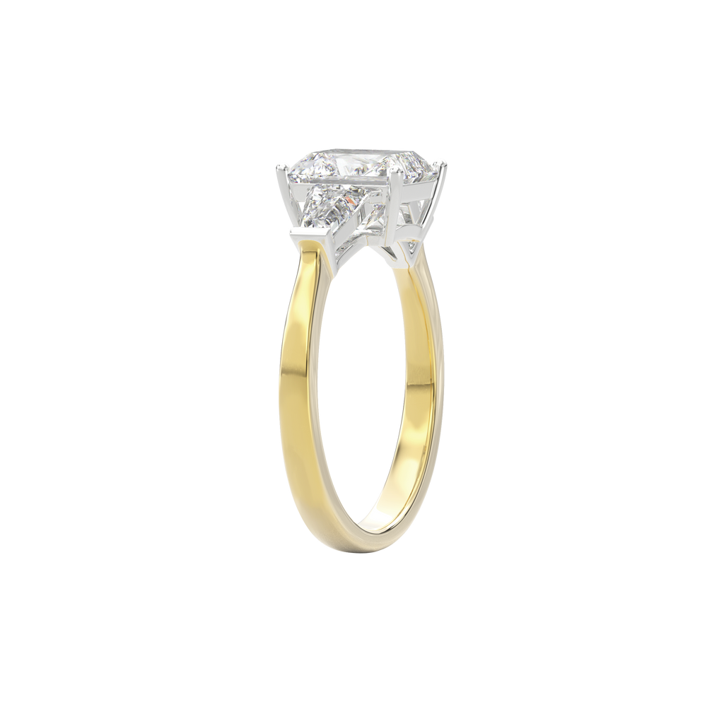 Daphnis Three Stones Engagement Ring Radiant•Yellow Gold